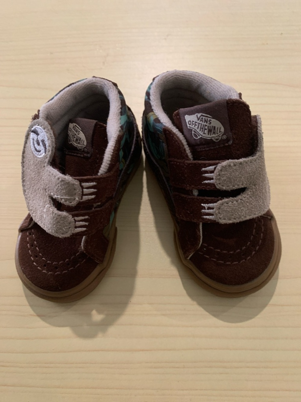 Vans Brown Suede Kids' Hook-and-Loop Sneakers